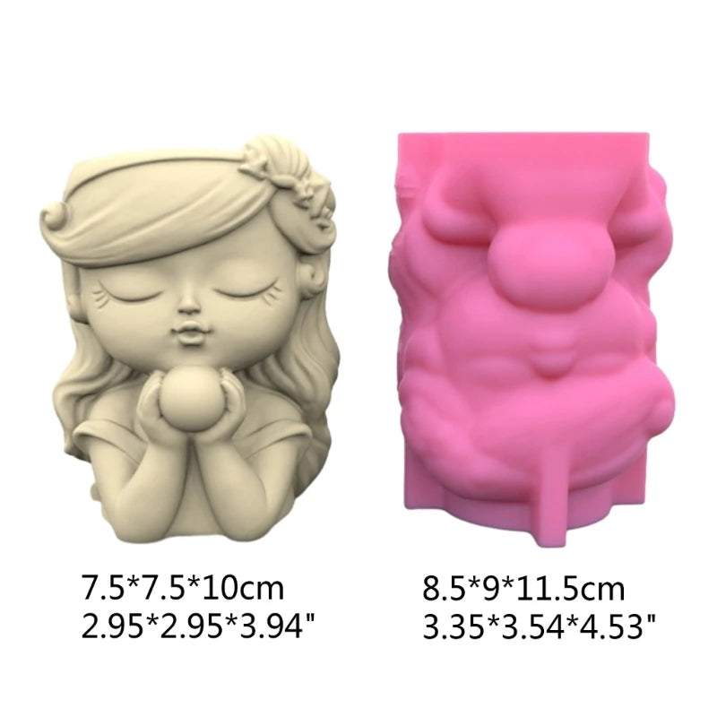 Flower Pot Silicone Mold Angel Girl Succulent Planter