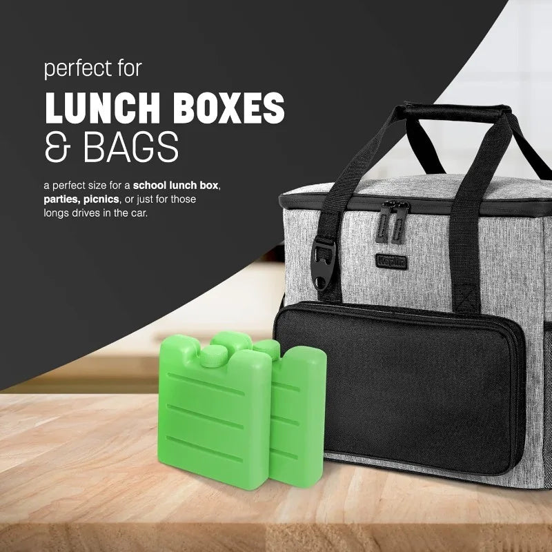 1/8pc Reusable Gel Ice Blocks Cooler Bag Stackable