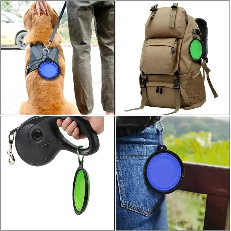 Pet Folding Silicone Bowl Large Outdoor Pet Travel