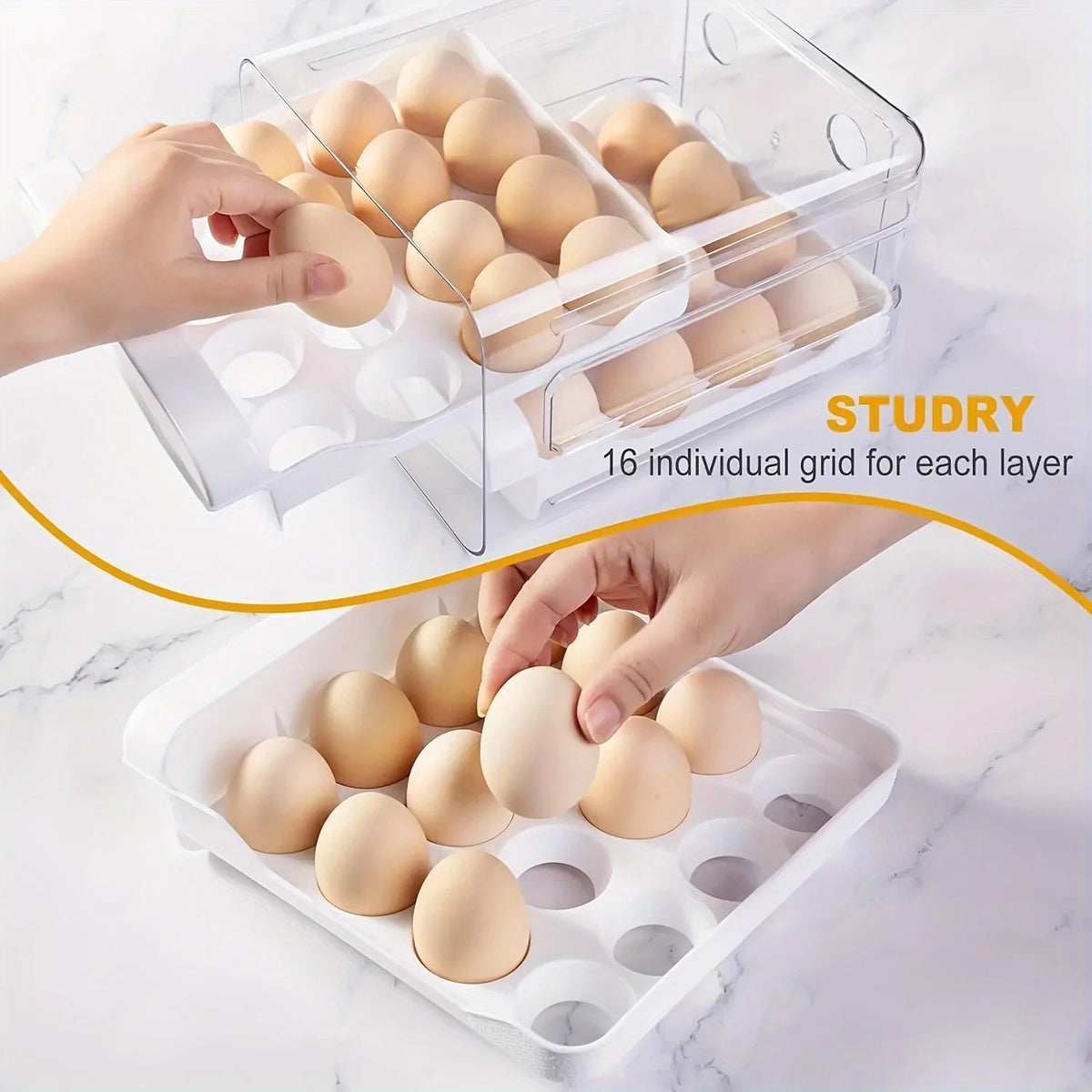 1/2pc Egg Storage Box Drawer-Type Refrigerator Egg Holder