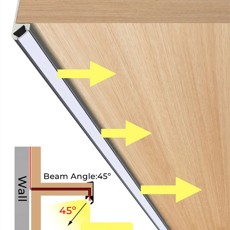 Led Cabinet Shelf Light 45 Lighting Recessed Aluminum