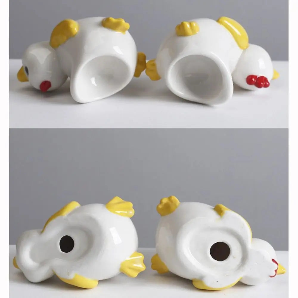 Ceramic Chicken Egg Cup Holders Funny Animal Creative