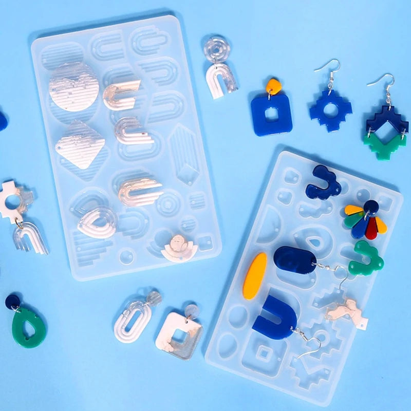 Shiny Glossy Stripe Earring Molds Resin Silicone Mold