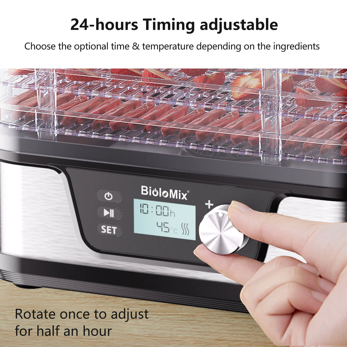 Biolomix 10l Food Dehydrator 5-Tray Bpa-Free Digital Timer