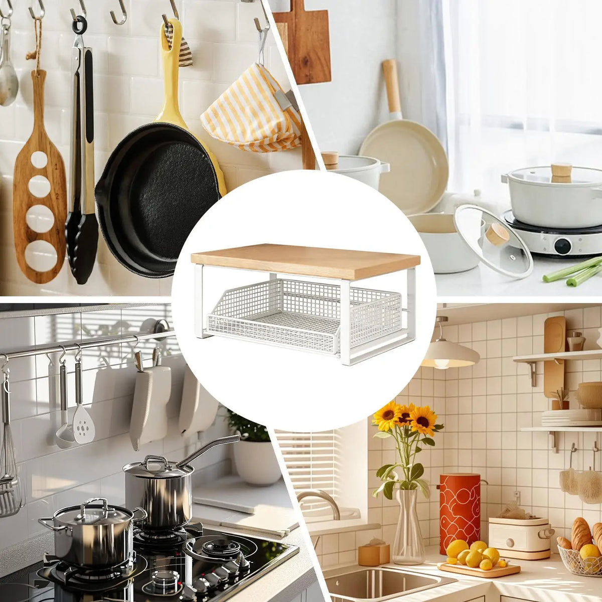 Desktop Storage Rack Double Layer Organization Shelf Counter