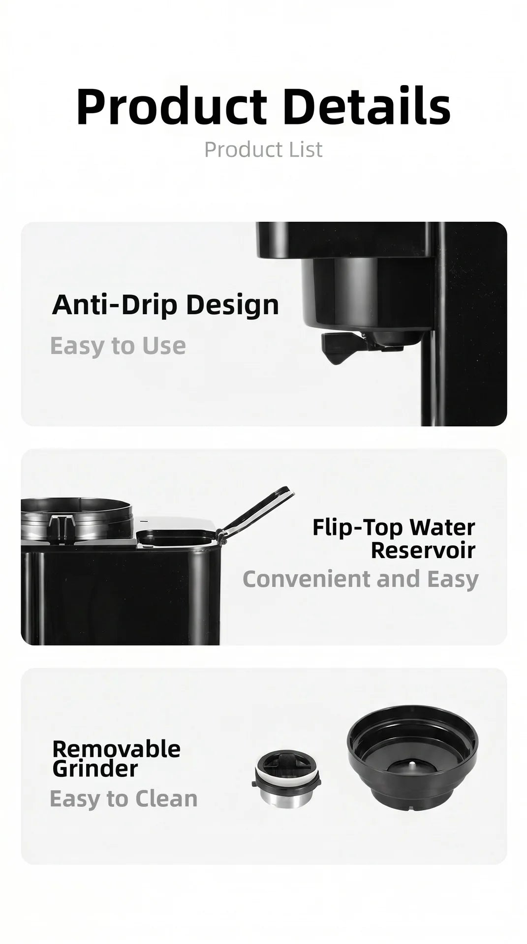 Automatic Coffee Maker Built-In Grinder & Cold Dual