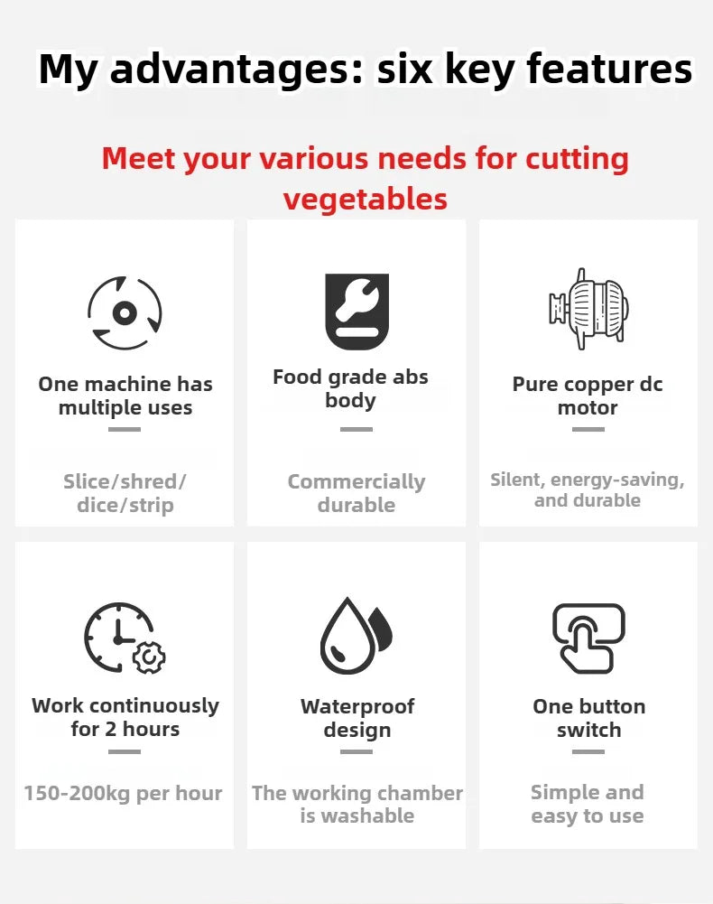 Commercial Double Spout Vegetable Cutter In Dicing Shredding
