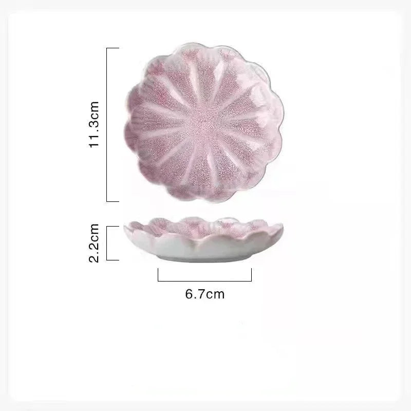 Japanese Ceramic Plate Retro Kiln Glaze Barbecue Mini