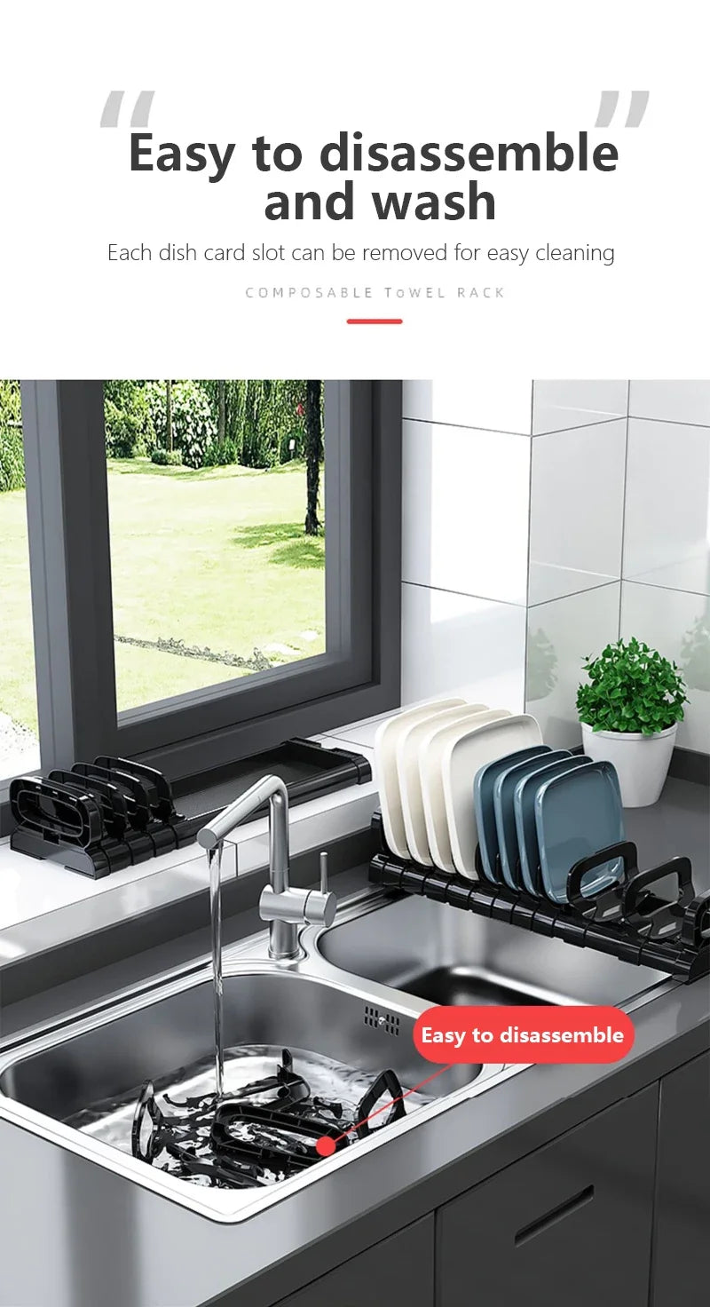 Cabinet Dish Storage Rack Drawer Built-In Dish Drain