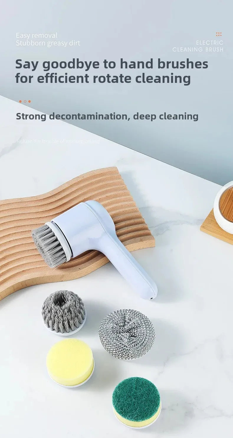 Electric Cleaning Brush Usb Rechargeable Scrubber Bathroom