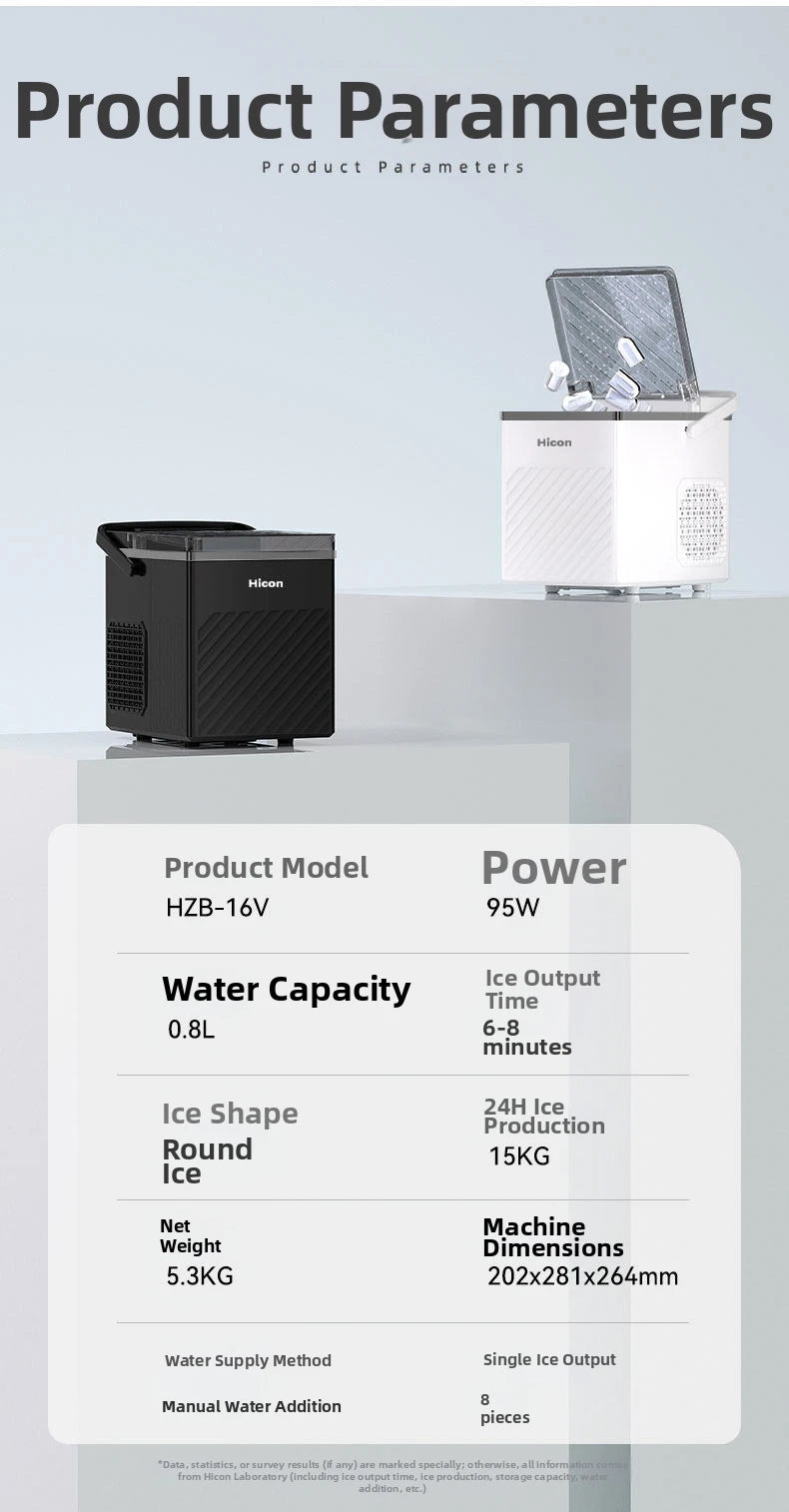 15kg/Day Automatic Ice Maker Machine Compact Home/Dorm/Outdoor