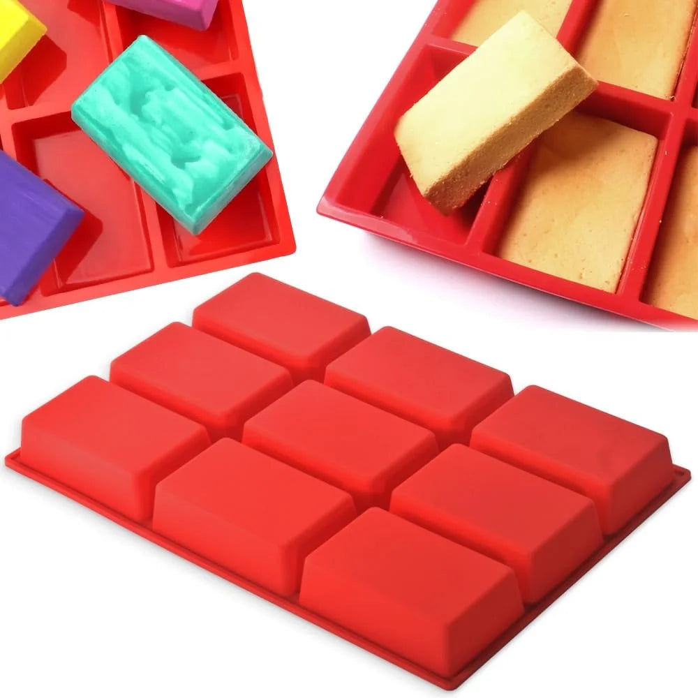 1/2pack Silicone Mini Loaf Pan 9-Cavity Non-Stick Bread