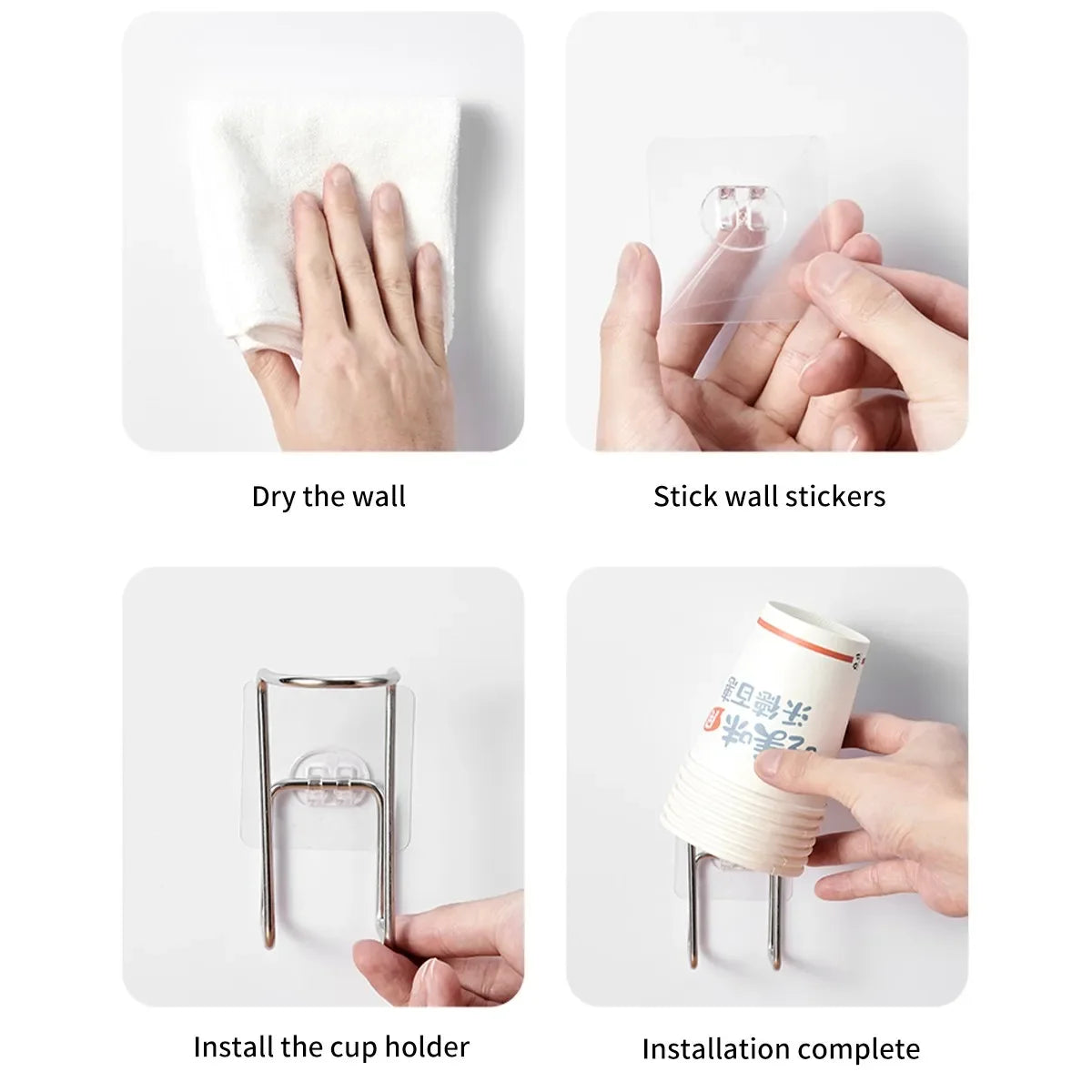 Wall Mounted Stainless Steel Disposable Cup Holder Water
