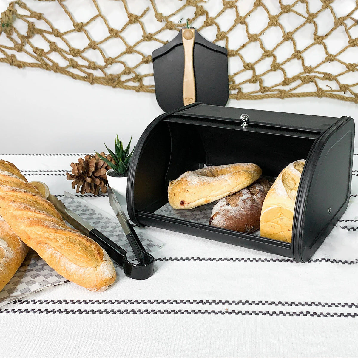 Metal Bread Box Black Bread Bin Bread Storage