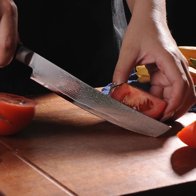 Damascus Steel Japanese Chef Knife Meat Cleaver Slicing