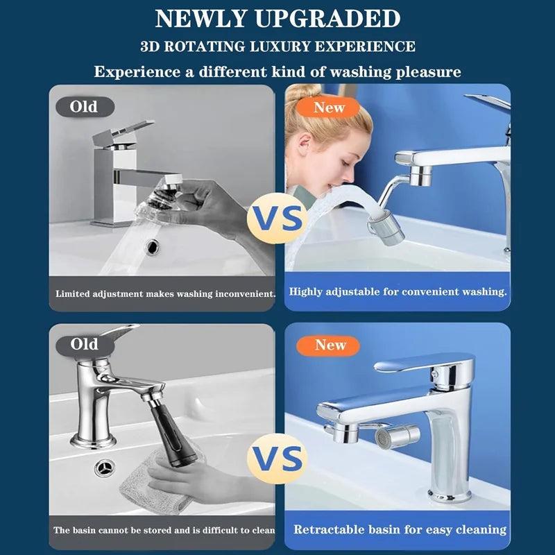 1pc 1080 Swivel Stainless Steel Faucet Extender Universal