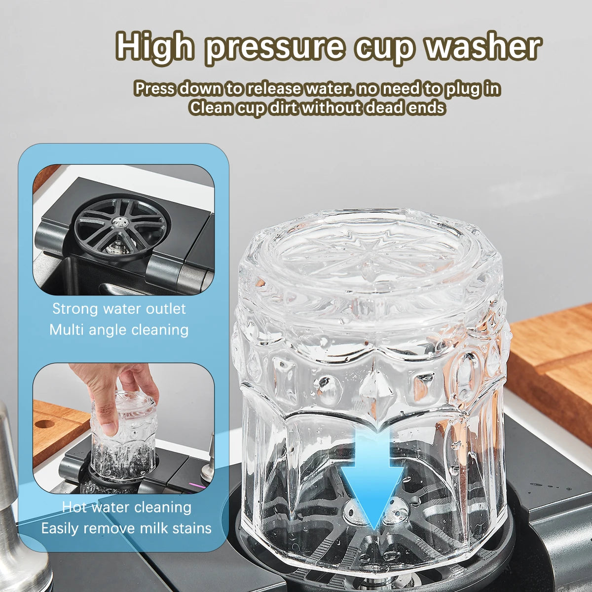 Stainless Steel Waterfall Sink Digital Display Large Sink