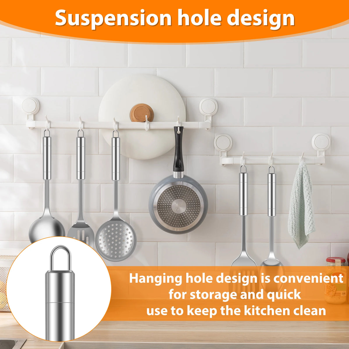 5/10pcs Cooking Utensils Stainless Steel Shovel Soup Spoon
