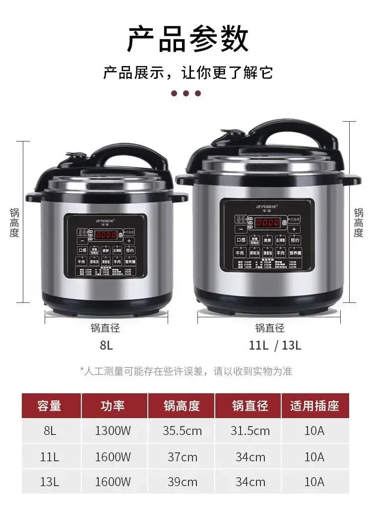 Commercial Electric Pressure Cooker Large Capacity Intelligent