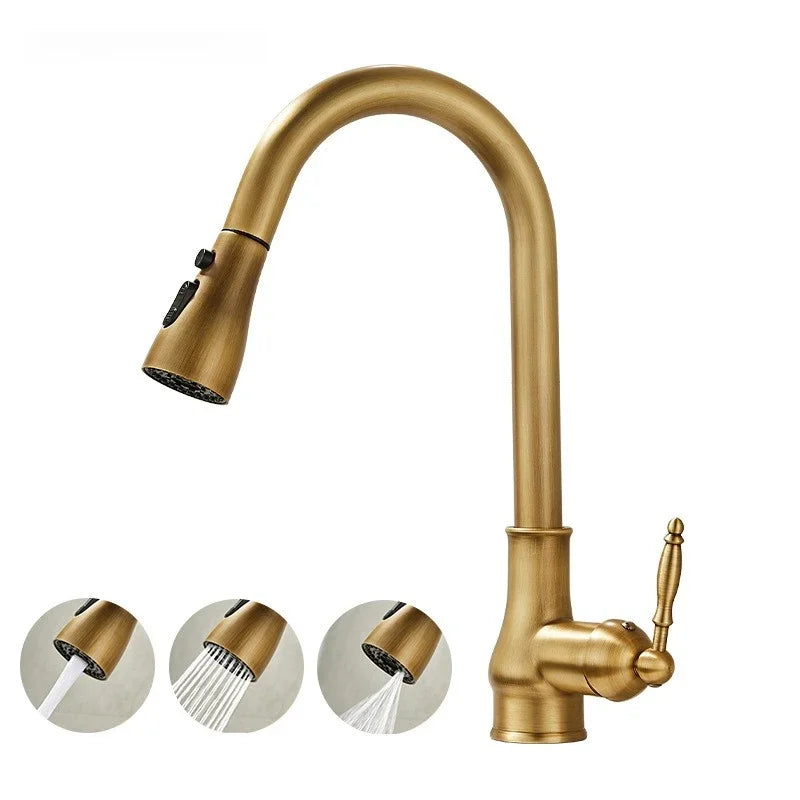 Articulated Faucet Sink Mixer Tap Only Antique Bronze