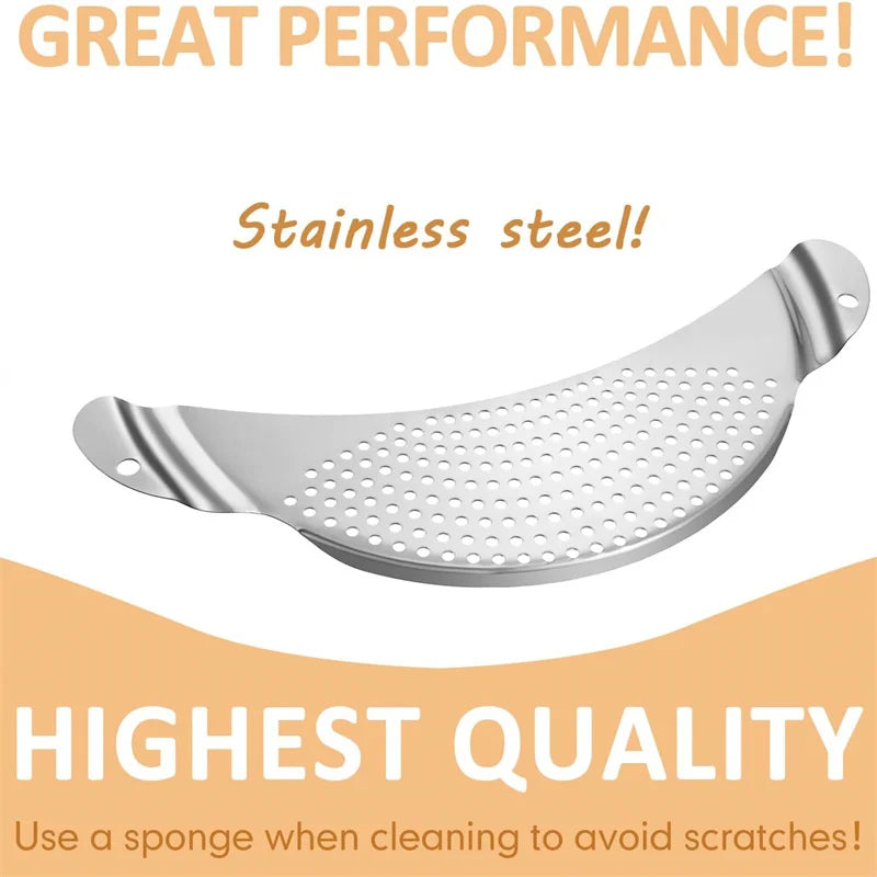 Stainless Steel Pot Strainer Colander Handle Held Crescent