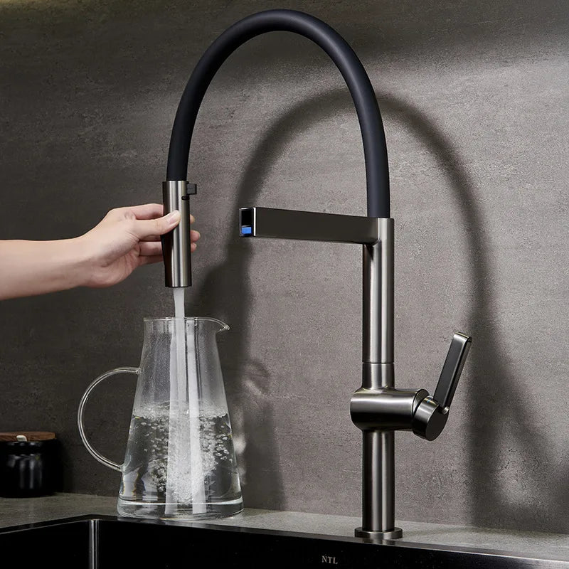 Gray Faucet Sink Faucets Brass Pull Down Sprayer
