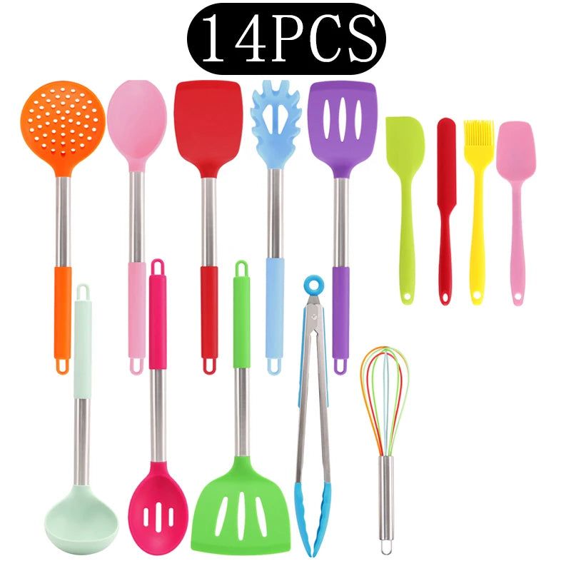 Black Non-Stick Silicone Kitchenware Cooking Utensils Cookware