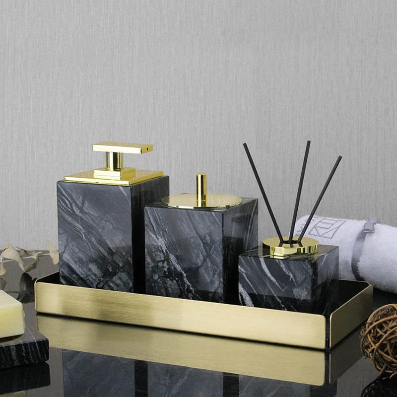 Black Natural Marble Stone Bathroom Luxury Toothbrush Holder