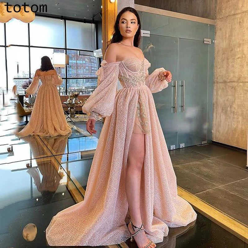 Glimmer Trendy One-Shoulder Mermaid Celebrity Dress High Slit