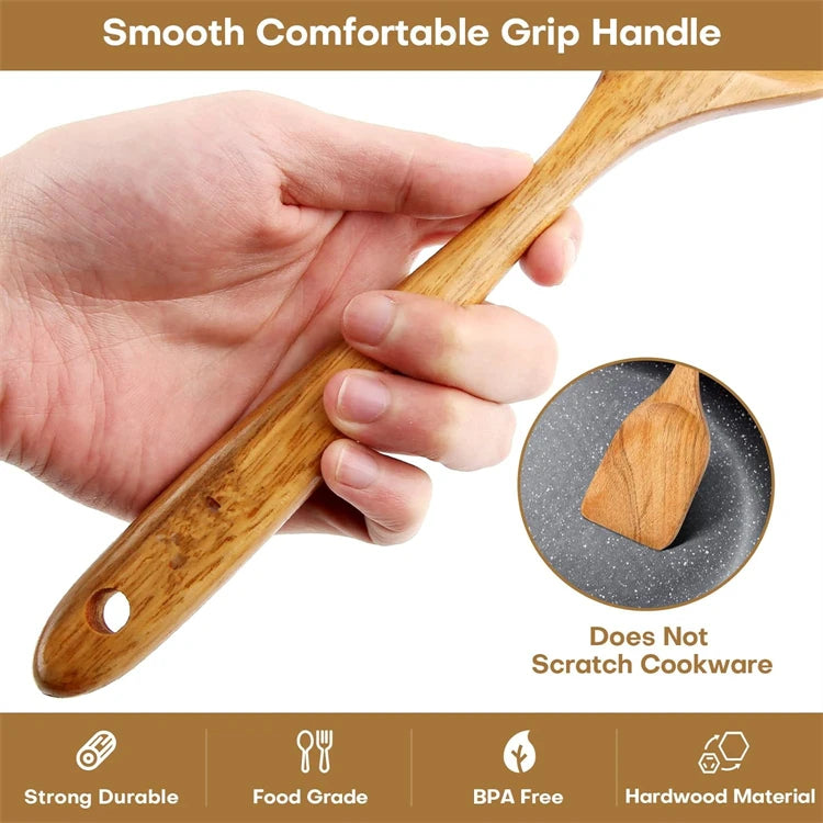 Wooden Utensil Natural Acacia Wood Cooking Utensils Durable