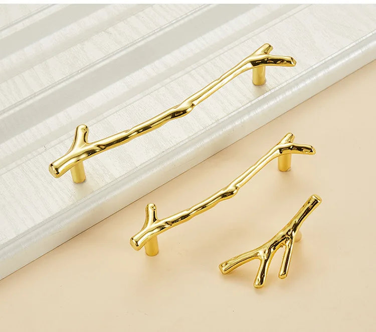 Wv Gold Tree Branch Cabinet Storage Handle Antique