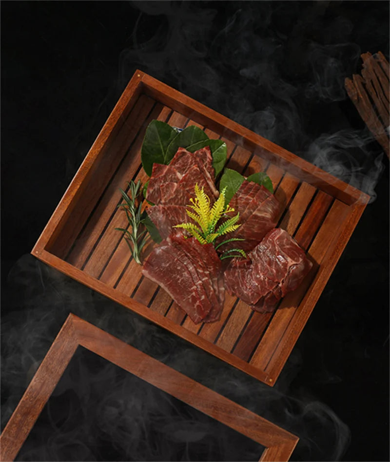 Japanese Cuisine Wooden Sashimi Sushi Box Lid Fish