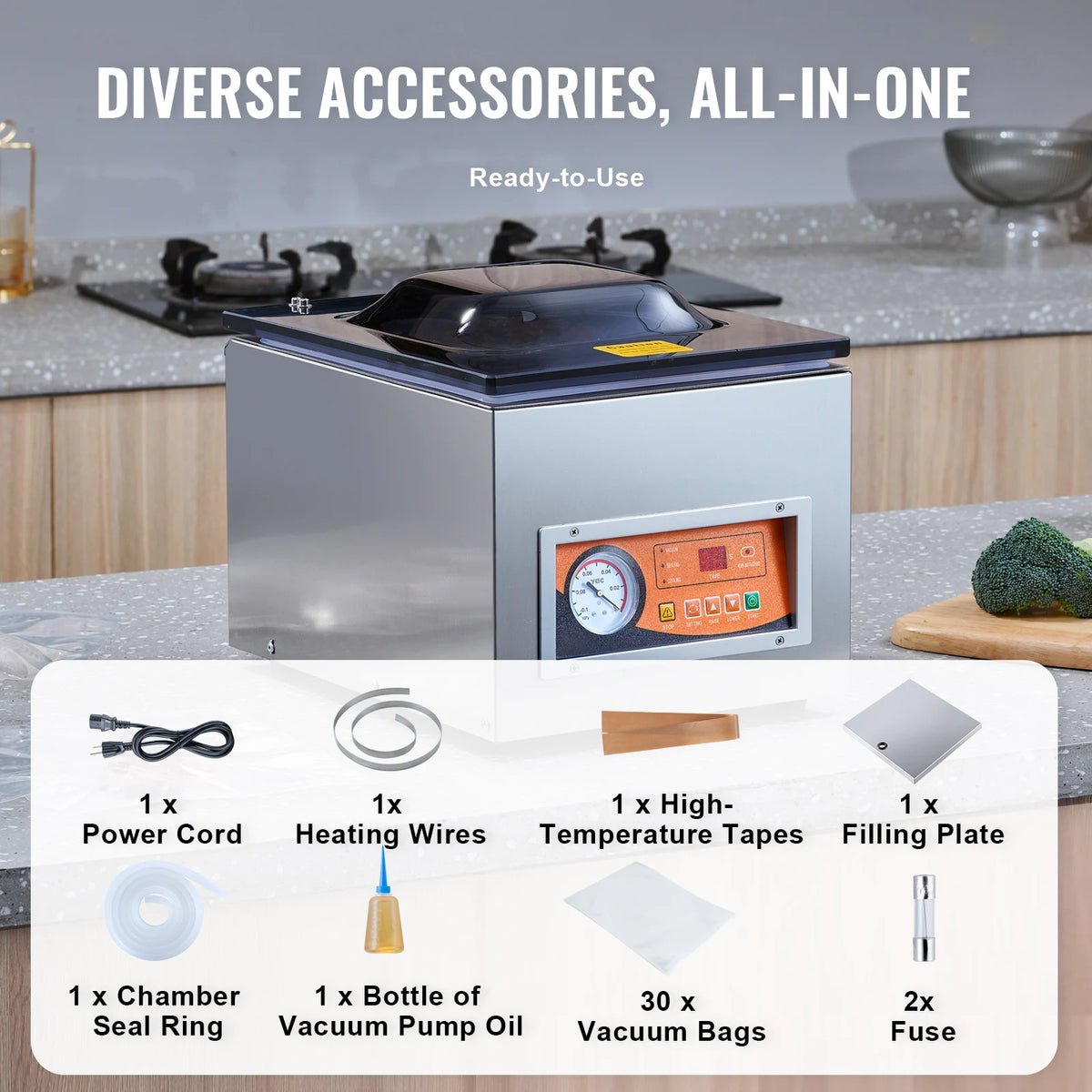 Succebuy Dz-260s Chamber Vacuum Sealer 260w Vacuum Packing