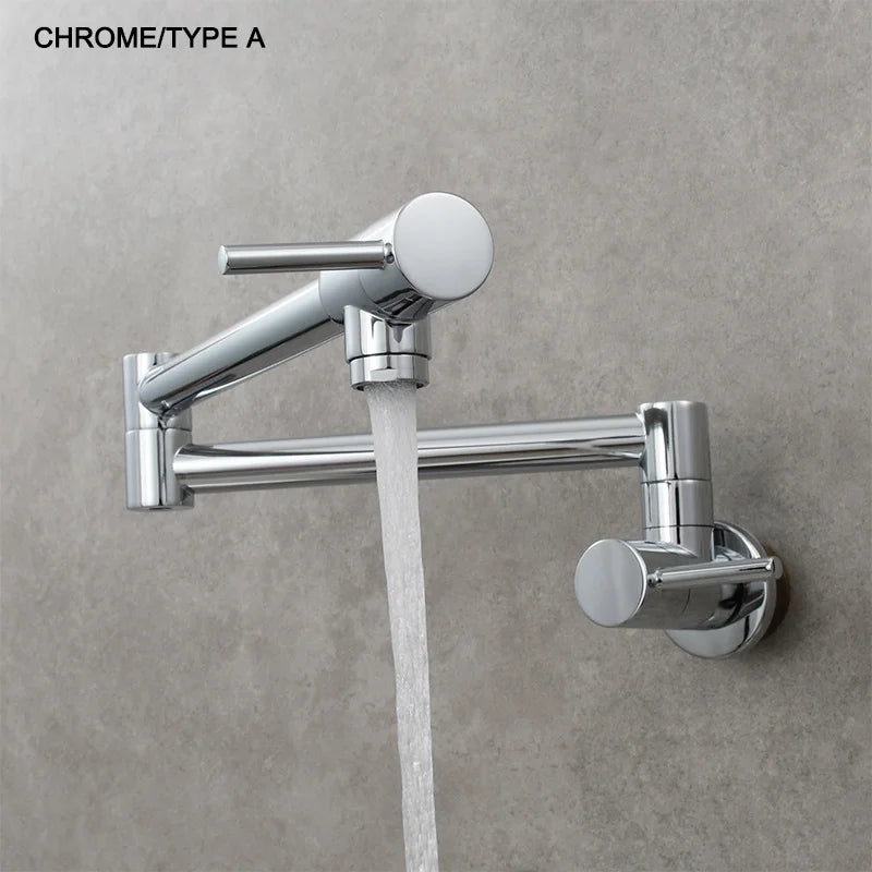 Brass Pot Filler Tap Wall Mount Foldable Faucet