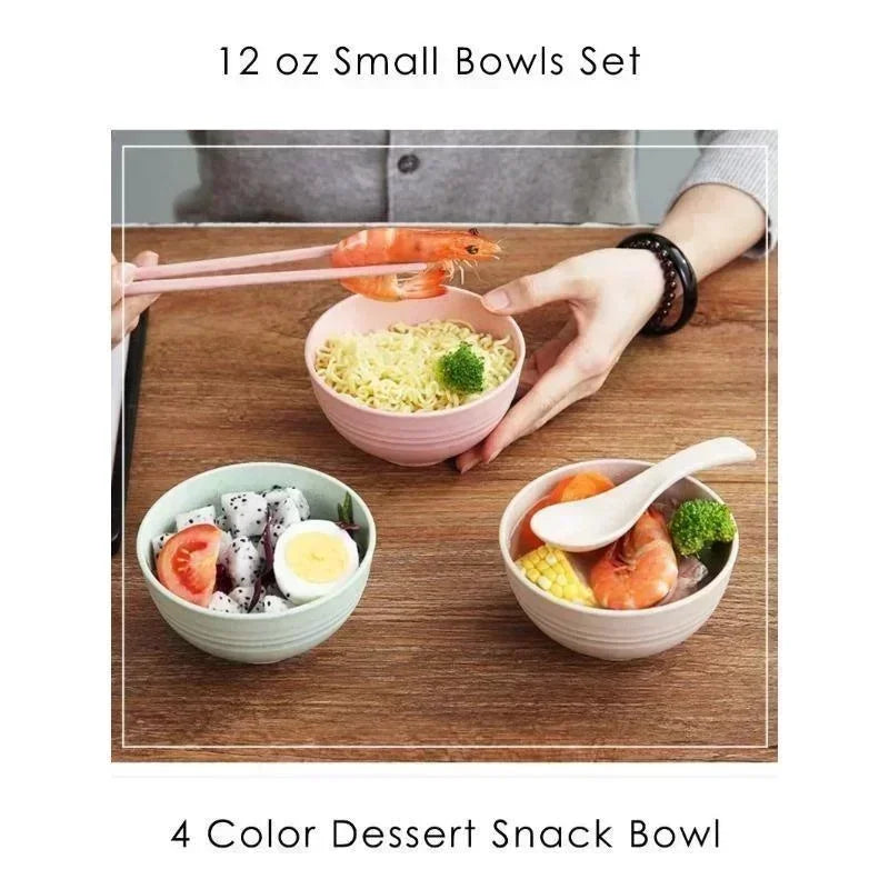 Children Bowl Sustainable Wheat Straw Tableware Kids Family