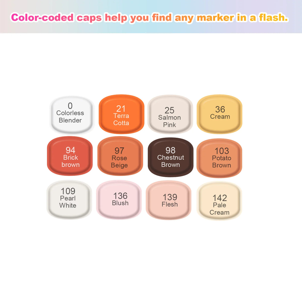 Touchnew Alcohol Markers Soft Brush Dual Tip Fine&Chisel