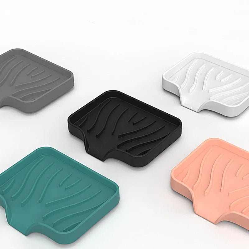 1pcs Sink Silicone Tray Drain Soap Sponge Storage