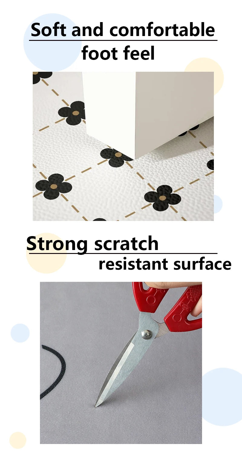 Checkerboard Pvc Anti-Slip Oil-Proof Floor Mat Leather Balcony