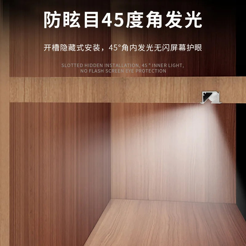 45degree Glowing Recessed Led Cabinet Light Aluminum Profile