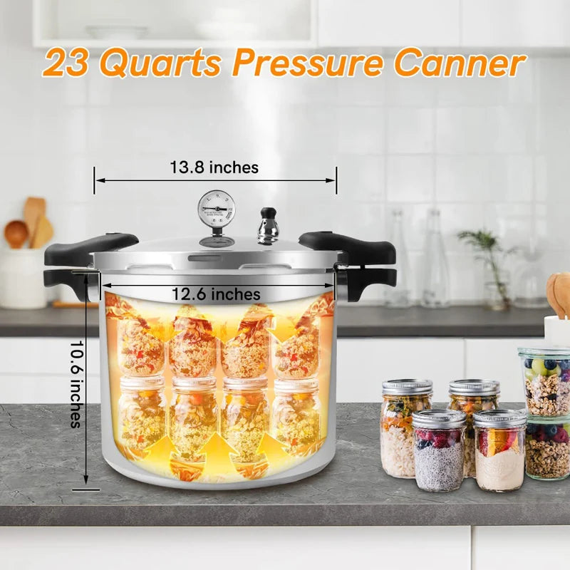 23qt Aluminum Pressure Cooker & Canner 105kpa Induction