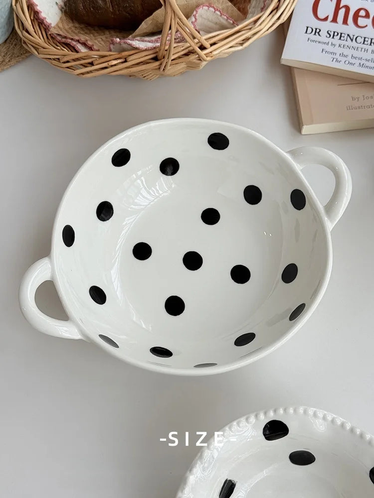 Hebden Style Creative Irregular Ceramic Diningware Black White