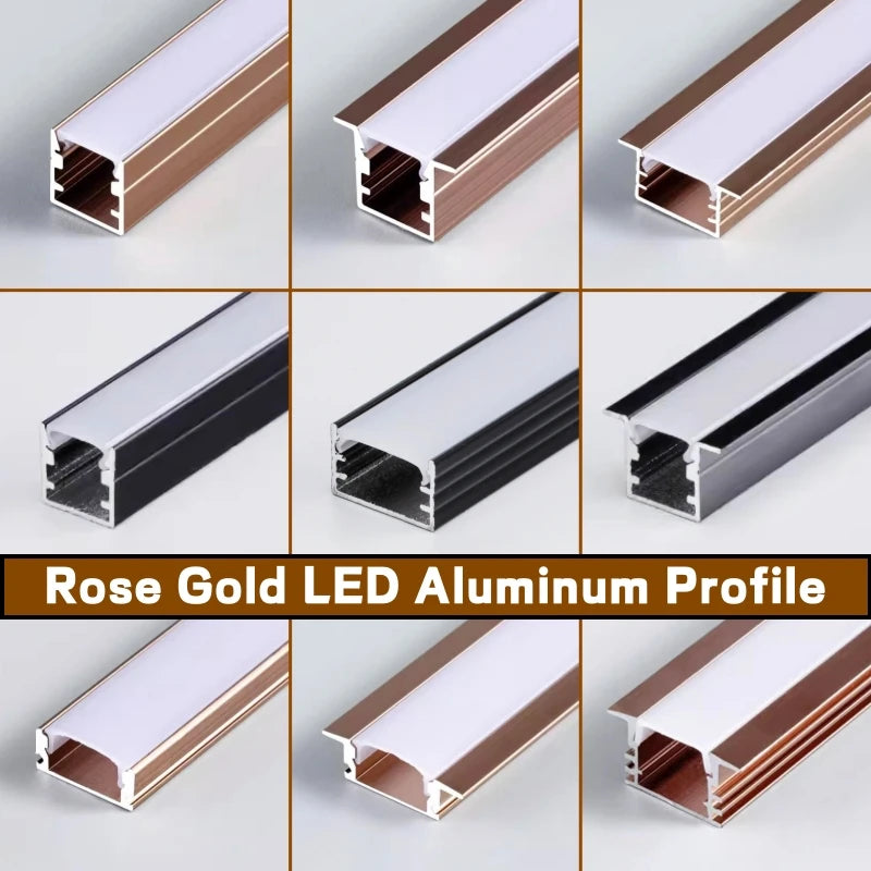 Rose Gold U/Yw Style Led Aluminum Profile 5050