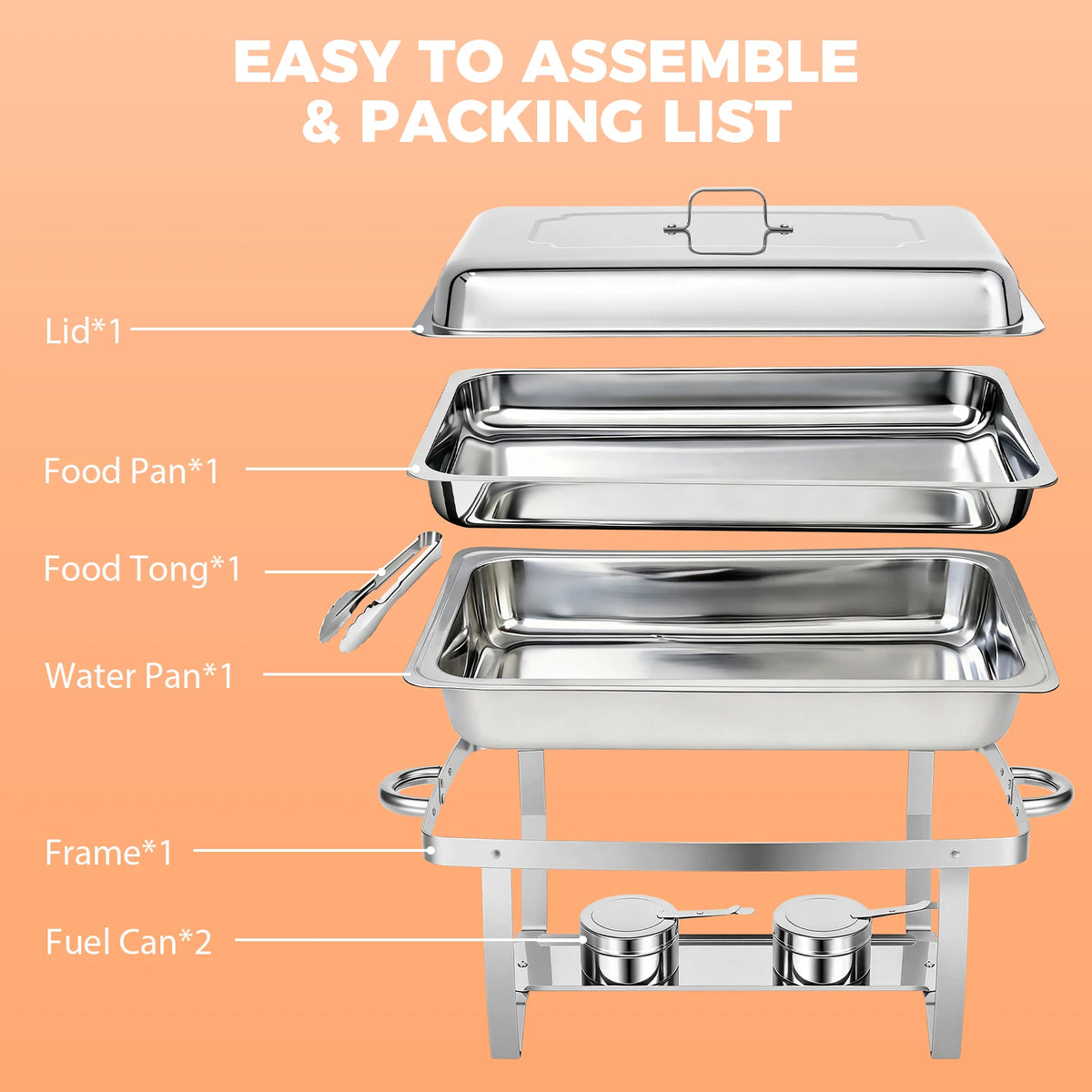 Chafing Dish Buffet Stainless Steel 316 Restaurant Catering
