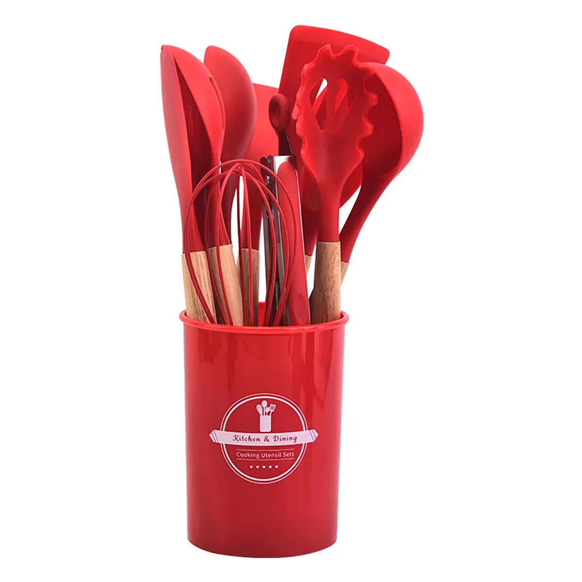 12pcs Silicone Cooking Utensils Non-Stick Cookware Black Cuisine