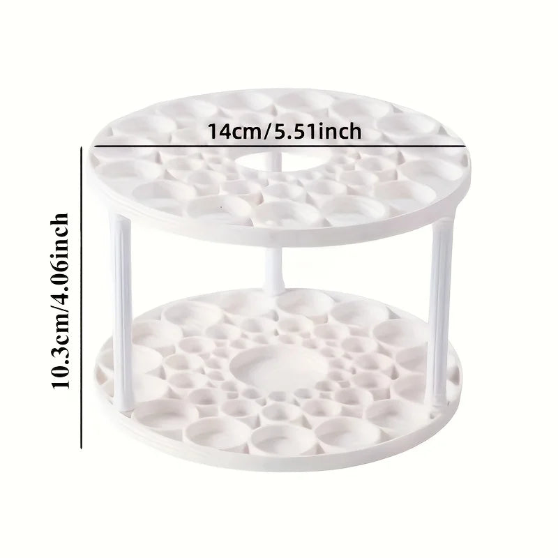 360 Rotating Brush Holder - White Plastic Organizer