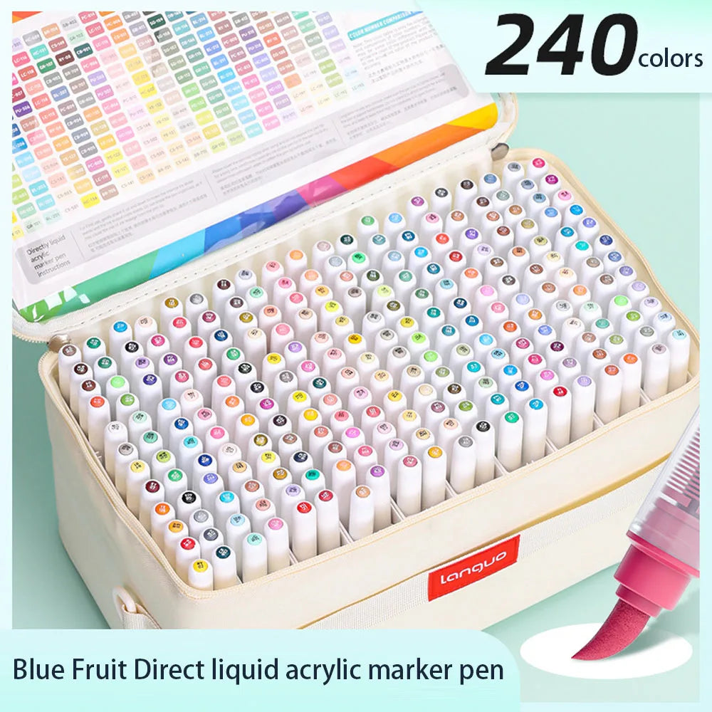96/192/240 Colors Direct Liquid Acrylic Paint Brush Marker