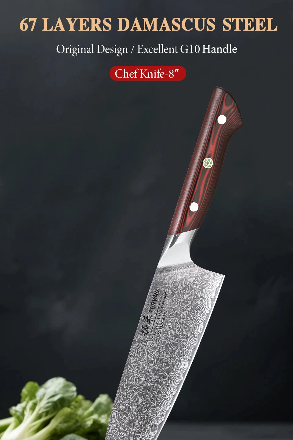 Turwho Professional Japanese Chef Knife 67 Layer Damascus