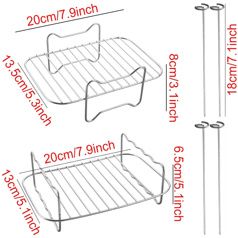 Air Fryer Baking Rack Metal Square/Round/Rectangle Oven Grill