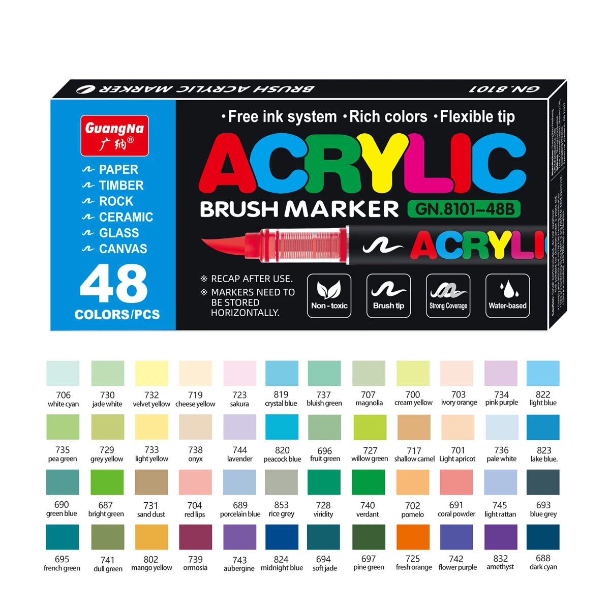 12-240 Colors Acrylic Paint Markers Brush Tip Direct-Liquid