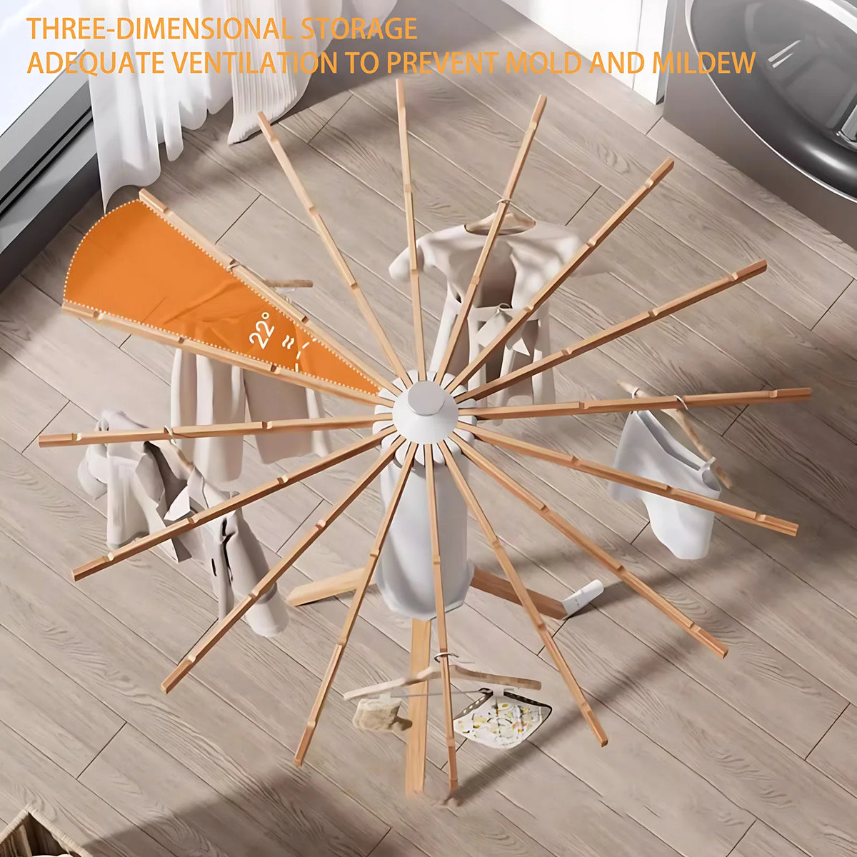 Folding Drying Rack Floor Standing Swivel Laundry Rack